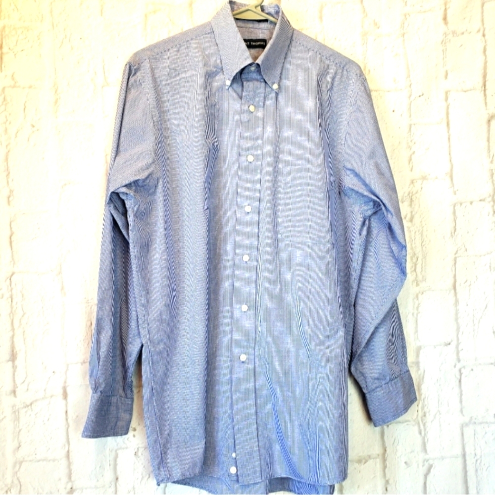GRANT THOMAS Micro-Gingham Check Button-down Shirt